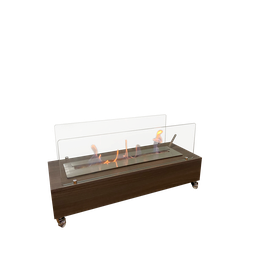 Lareira Ecológica Inox 80 Cm Carvalho Grande Rodízios Vidros - 3