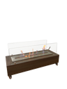 Ver imagem 3 de Lareira Ecológica Inox 80 Cm Carvalho Grande Rodízios Vidros