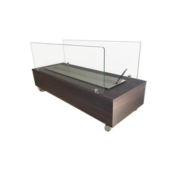 Lareira Ecológica Inox 80 Cm Carvalho Grande Rodízios Vidros - 2