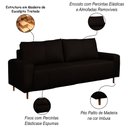 Ver imagem 3 de Sofá Decorativo Sala de Estar Metropole 3 Lugares 220cm Couro Marrom - Mozzelar