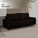 Ver imagem 2 de Sofá Decorativo Sala de Estar Metropole 3 Lugares 220cm Couro Marrom - Mozzelar