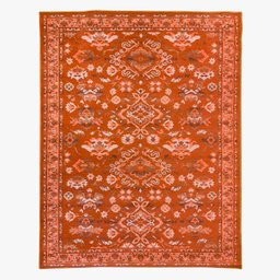Tapete Sala Classico Oriental 100X150 Cm Tipo Belga Laranja - 2