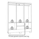 Ver imagem 5 de Guarda Roupa Casal Coimbra 6 Portas 149 Cm Atacama Grafite Armoveis
