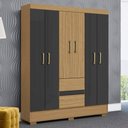 Ver imagem 2 de Guarda Roupa Casal Coimbra 6 Portas 149 Cm Atacama Grafite Armoveis