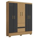 Ver imagem 1 de Guarda Roupa Casal Coimbra 6 Portas 149 Cm Atacama Grafite Armoveis