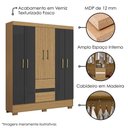 Ver imagem 4 de Guarda Roupa Casal Coimbra 6 Portas 149 Cm Atacama Grafite Armoveis