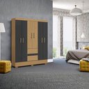 Ver mais imagens de Guarda Roupa Casal Coimbra 6 Portas 149 Cm Atacama Grafite Armoveis