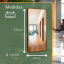 Ver imagem 2 de Espelho Decorativo 110x50cm Corpo Inteiro com Moldura em Alumínio Marrom Ambiente Moderno