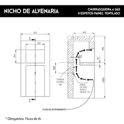 Churrasqueira a Gás de Embutir 4 Espetos Rotativos com Painel Ventilado Age Titan Tipo de Gás e Volt - 3