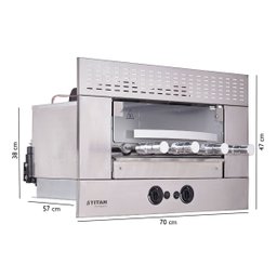 Churrasqueira a Gás de Embutir 4 Espetos Rotativos com Painel Ventilado Age Titan Tipo de Gás e Volt - 4