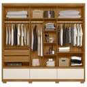 Ver imagem 3 de Guarda Roupa Casal Amazonas 6 Portas Freijó Off White com Espelho - Moval