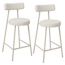 Ver imagem 1 de Kit 02 Banquetas Baixa Cozinha Sala Jantar Bancada Milão Arena L02 Linho Champagne - lyam decor