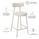 Ver imagem 4 de Kit 02 Banquetas Baixa Cozinha Sala Jantar Bancada Milão Arena L02 Linho Champagne - lyam decor