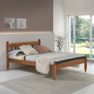 Cama Casal em Madeira Maciça Mv Outlet Mel