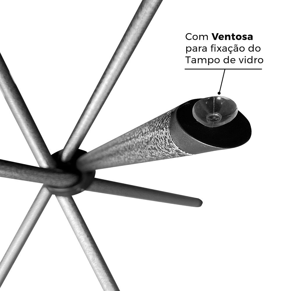 Base Pé de Mesa Palito Vidro ou Madeira 0,80 para Cozinha Restaurante Bar Texturizado Ql - 3