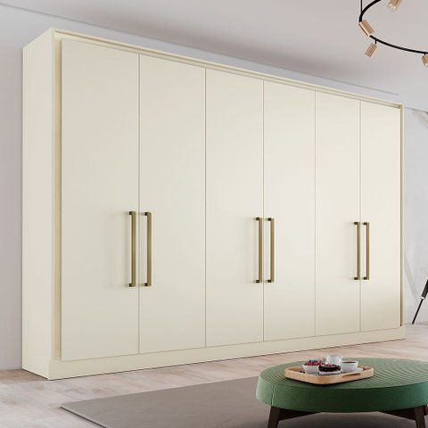 Guarda Roupa Casal Argos 6 Portas 100% Mdf - Made Marcs:off White