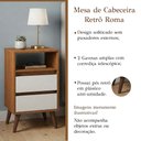 Ver imagem 2 de Mesa de Cabeceira Retrô Roma Freijó e Off White com Design Moderno para Organização no Quarto