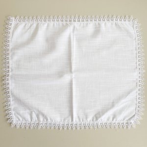 Jogo Americano de Algodão Branco com Renda Isis Guipir 35 x 45 cm