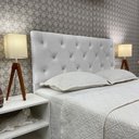 Ver imagem 1 de Cabeceira Cama Queen Capitonê Cannes Suede Branco 120 Rbl