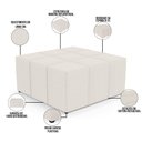 Ver imagem 3 de Puff Decorativo Para Sala de Estar Quadrado Milano 90x90cm W01 Linho Cru - Lyam Decor