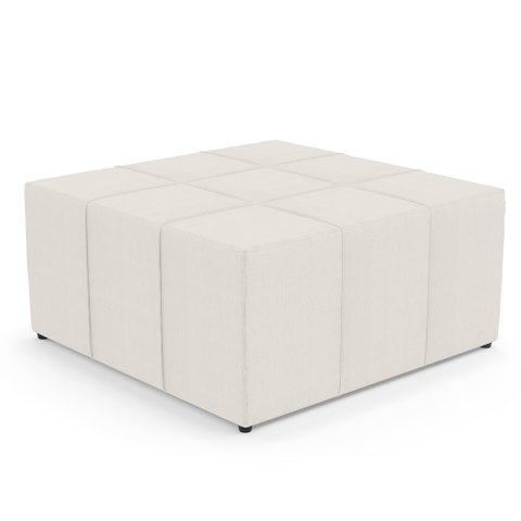 Puff Decorativo Para Sala de Estar Quadrado Milano 90x90cm W01 Linho Cru - Lyam Decor