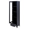 Cristaleira 1 Porta Vidro 1 Gaveta 180x43 Cm E962 Preto Dtall Preto - 4
