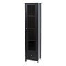 Cristaleira 1 Porta Vidro 1 Gaveta 180x43 Cm E962 Preto Dtall Preto - 1