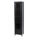 Ver imagem 1 de Cristaleira 1 Porta Vidro 1 Gaveta 180x43 Cm E962 Preto Dtall Preto