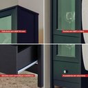 Ver imagem 3 de Cristaleira 1 Porta Vidro 1 Gaveta 180x43 Cm E962 Preto Dtall Preto