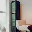 Ver imagem 2 de Cristaleira 1 Porta Vidro 1 Gaveta 180x43 Cm E962 Preto Dtall Preto