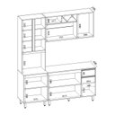 Ver mais imagens de Cozinha Modulada Completa 3 Peças 9 Portas 2 Gavetas com Cristaleira Ravena Bege/Freijó/Off White Acetinado