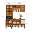 Ver imagem 3 de Cozinha Modulada Completa 3 Peças 9 Portas 2 Gavetas com Cristaleira Ravena Bege/Freijó/Off White Acetinado