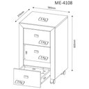 Ver imagem 4 de Kit para Escritório com Mesa em L Gaveteiro Balcão Estantes 4 Portas 3 Gavetas MDP Amêndoa Tecno
