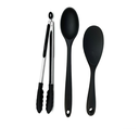 Ver imagem 1 de Jogo com 3 Peças Colher de Arroz e Pegador em Silicone Preto Unyhome.