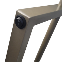 Luminária Abajur de Chão Indústrial Salone Champanhe com Cúpula Palha - 5