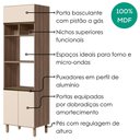 Ver imagem 4 de Torre Quente para Forno e Microondas MDF 70x237 cm Kali 166851 Carvalho Toq Off White Nicioli