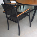 Ver imagem 5 de Jogo de Mesa Ripada 6 Cadeiras para Jardim Área Externa + Guarda Sol