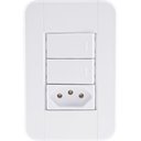 Ver imagem 1 de Conjunto 4x2 com 2 Interruptores Simples 10 a 250 V e 1 Tomada 2p+t 10 a 250 V Tablet Bra
