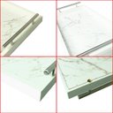 Ver imagem 4 de Bandeja Retangular Café da Manhã com Alça Inox 25x46cm Branco/marmorizado - Arkell