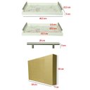 Ver imagem 6 de Bandeja Retangular Café da Manhã com Alça Inox 25x46cm Branco/marmorizado - Arkell