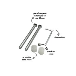 Puxador Porta Inox Deslocado Livrando a Fechadura Polido 30cm - 10