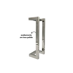 Puxador Porta Inox Deslocado Livrando a Fechadura Polido 30cm - 5