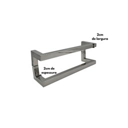 Puxador Porta Inox Deslocado Livrando a Fechadura Polido 30cm - 9