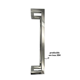 Puxador Porta Inox Deslocado Livrando a Fechadura Polido 30cm - 3