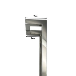 Puxador Porta Inox Deslocado Livrando a Fechadura Polido 30cm - 6