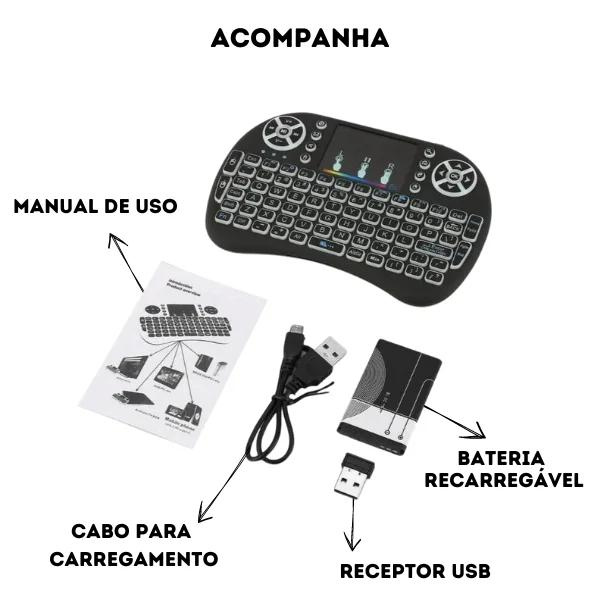 Mini Teclado com Touchpad Modelo Ka1118 Controle sem Fio - 2