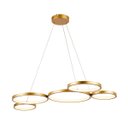 Ver imagem 1 de Pendente Moderno Aros Dourado 95cm Led 65w 3000k Bivolt 14539-pl