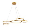 Ver imagem 1 de Pendente Moderno Aros Dourado 95cm Led 65w 3000k Bivolt 14539-pl