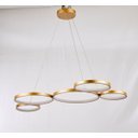 Ver imagem 2 de Pendente Moderno Aros Dourado 95cm Led 65w 3000k Bivolt 14539-pl