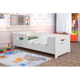 Cama Solteiro Montessoriana Encanto P/ Crianças -100% Mdf - Branca - 1 Cama Solteiro Montessoriana Encanto P/ Crianças -100% Mdf - Branca - 1
